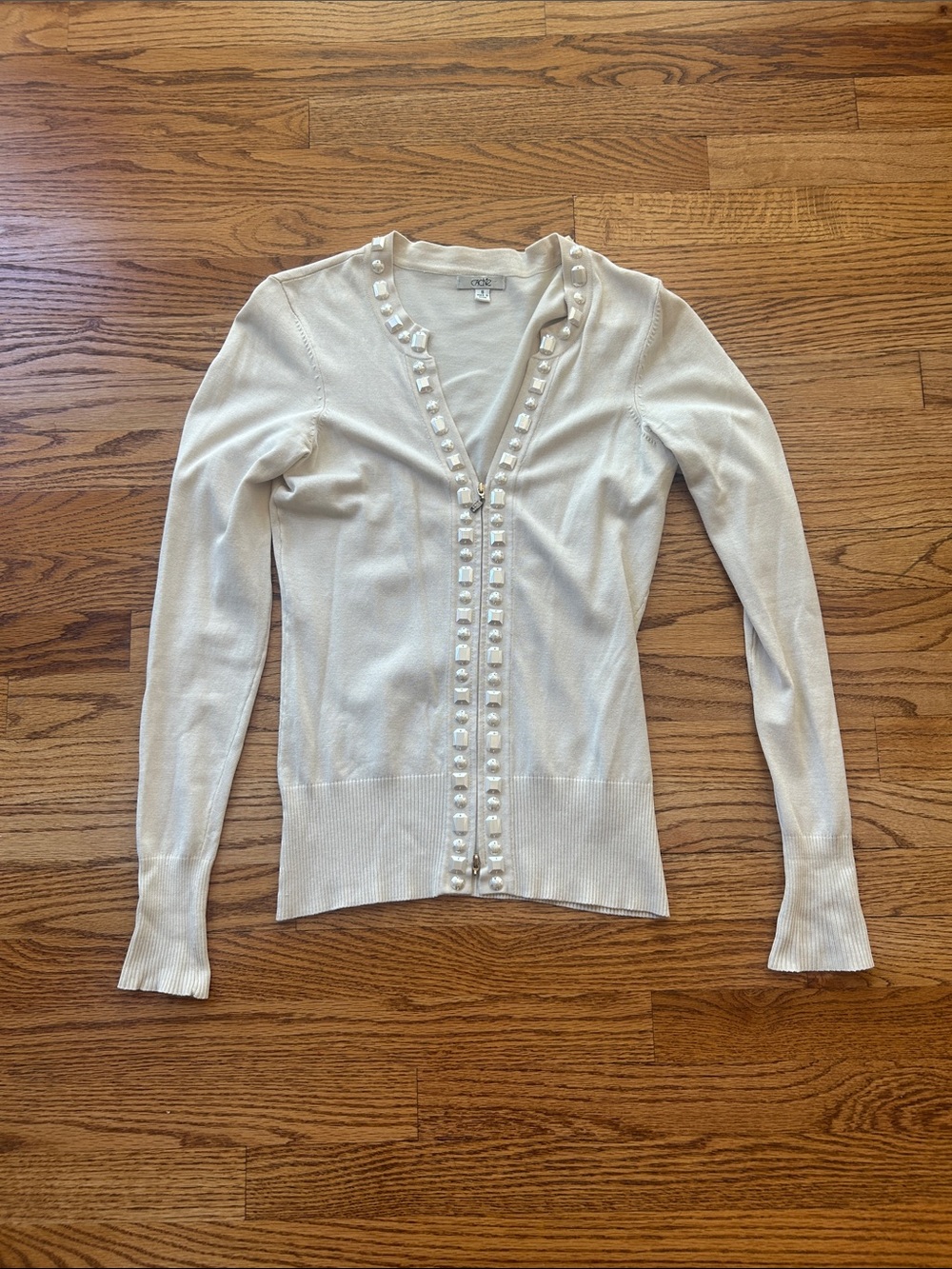 Cache Vintage Stylish Zip Up Cardigan Size Small